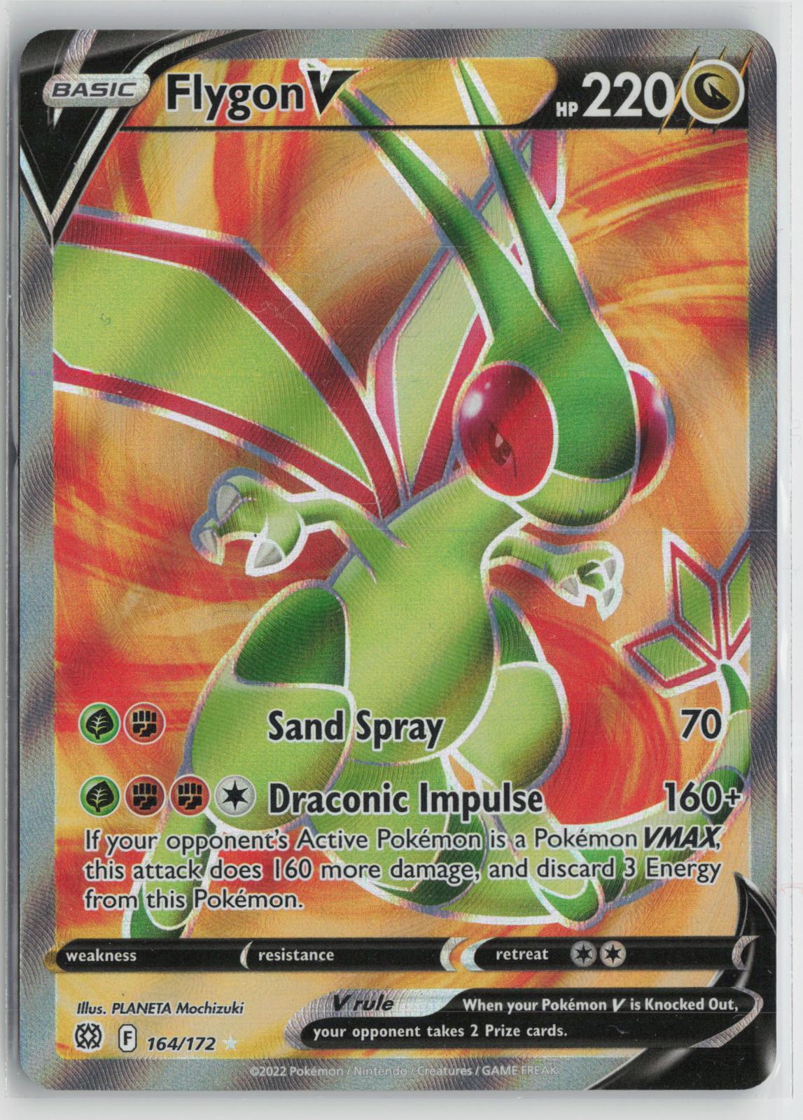 Flygon V 164/172 Ultra Rare Brilliant Stars Pokemon Holo NM