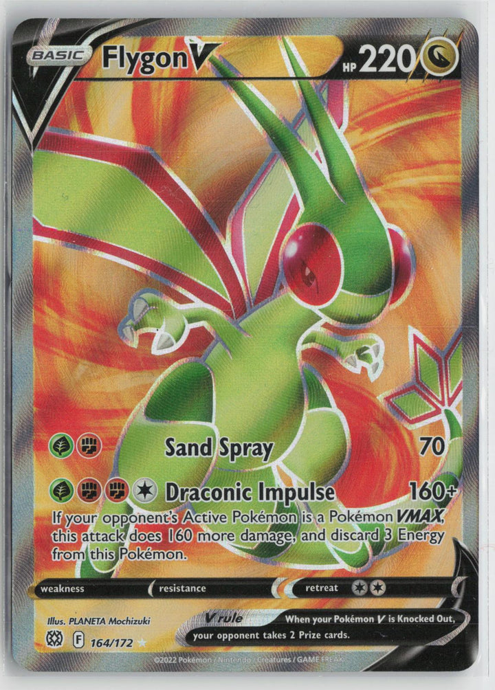 Flygon V 164/172 Ultra Rare Brilliant Stars Pokemon Holo NM0