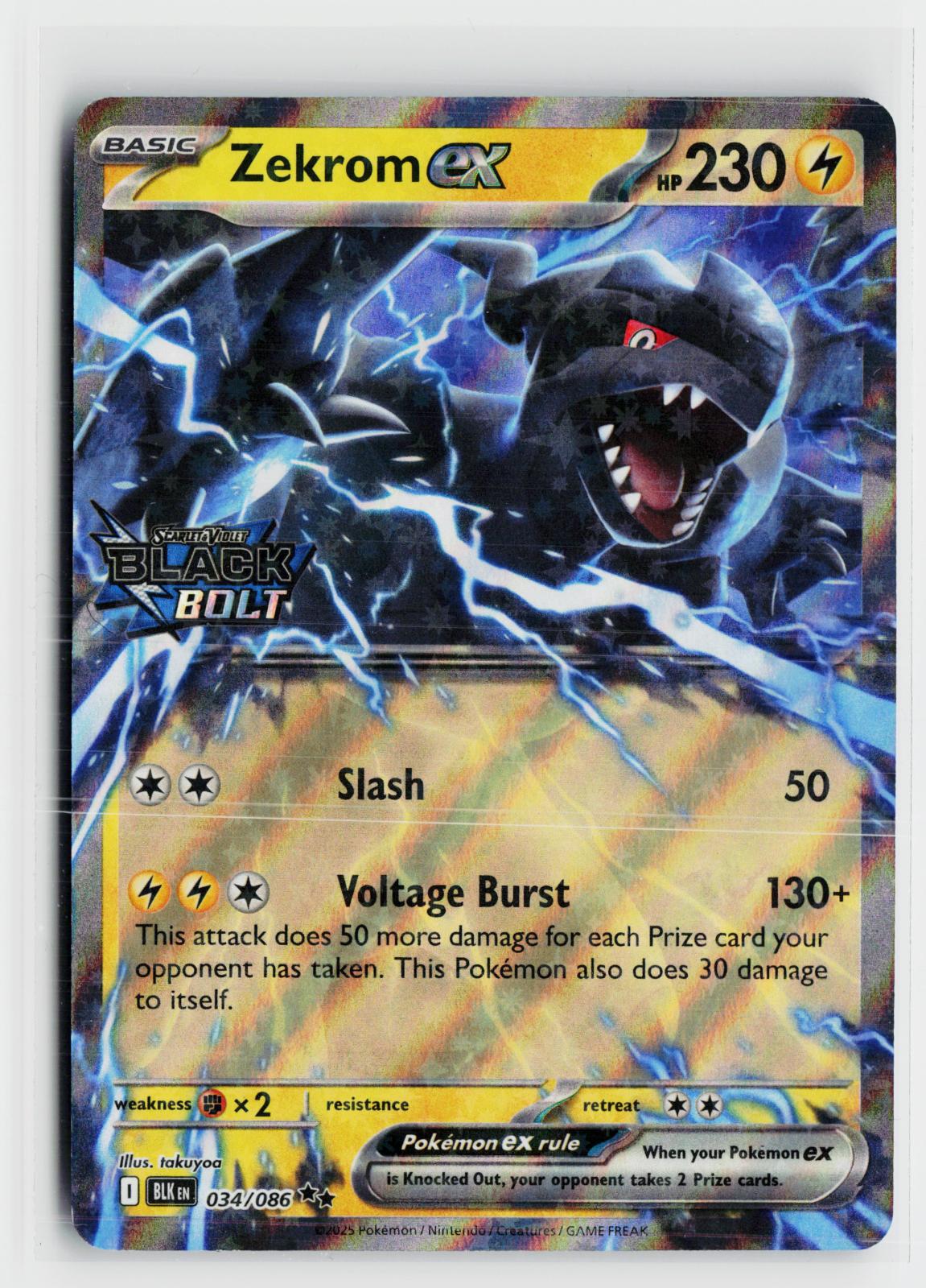 Zekrom ex (Black Bolt Stamped) 034/086 NM Holo Pokemon