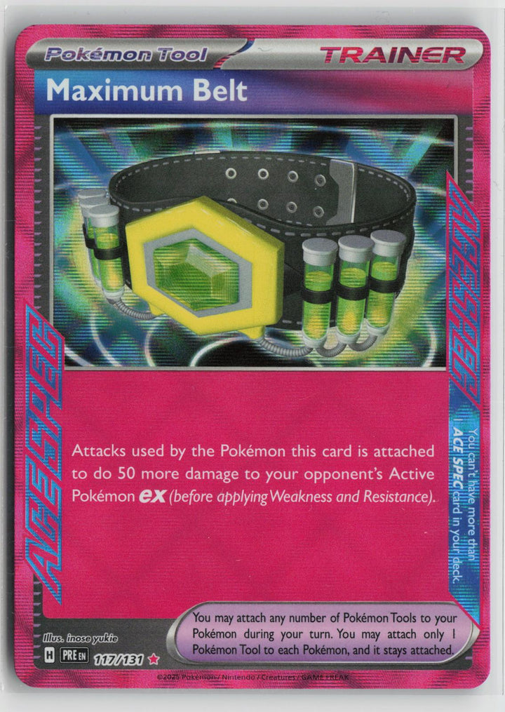 Maximum Belt 117/131 Holo ACE SPEC Rare Prismatic Evolutions Pokemon NM0