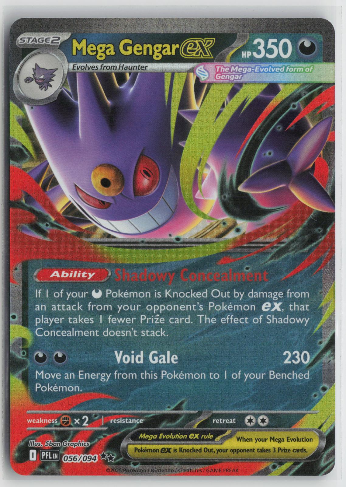 Mega Gengar ex 056/094 Double Rare Phantasmal Flames Pokemon NM