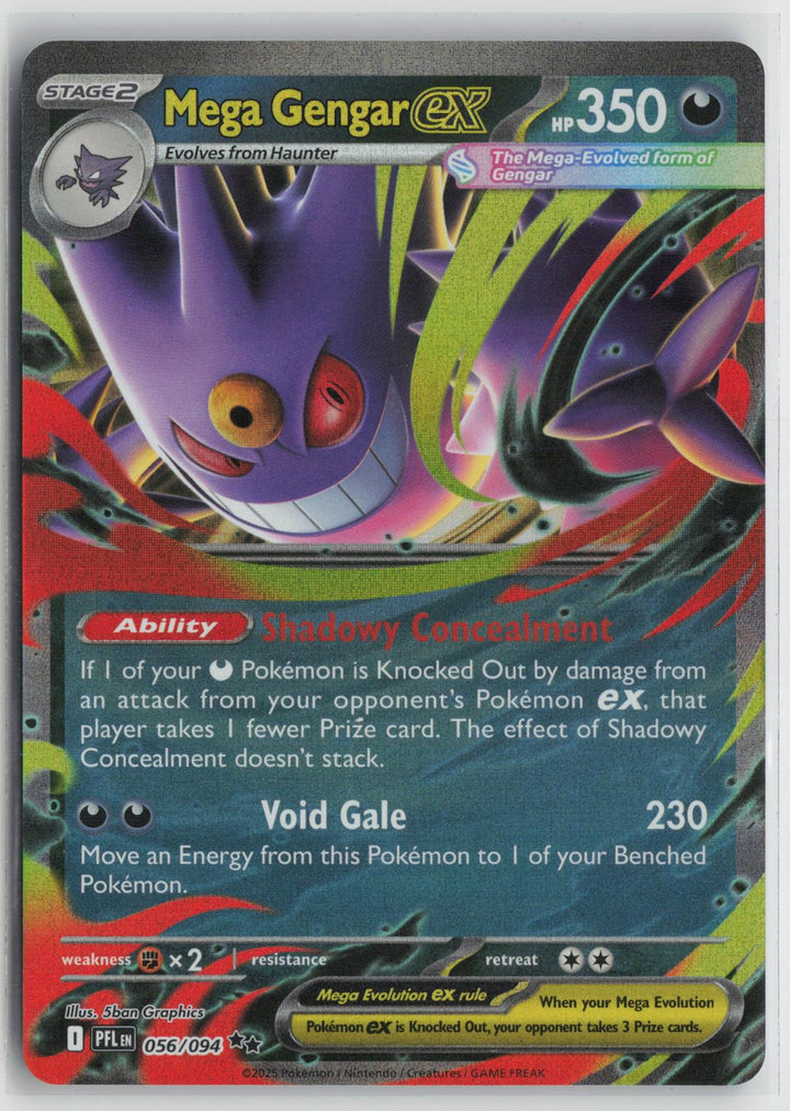 Mega Gengar ex 056/094 Double Rare Phantasmal Flames Pokemon NM0