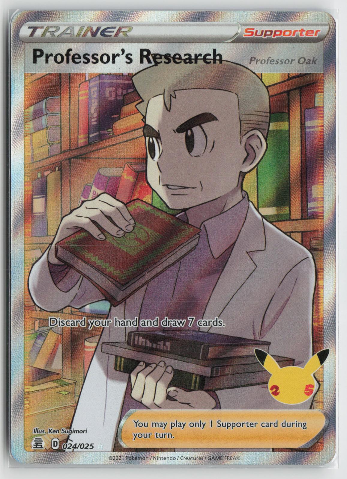 Professor's Research (Professor Oak) 024/025 Celebrations Pokemon Holo NM