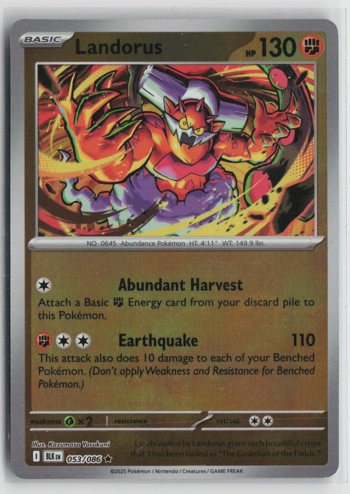 Landorus (Poke Ball Pattern) 053/086 Rare Black Bolt Pokemon Holo NM