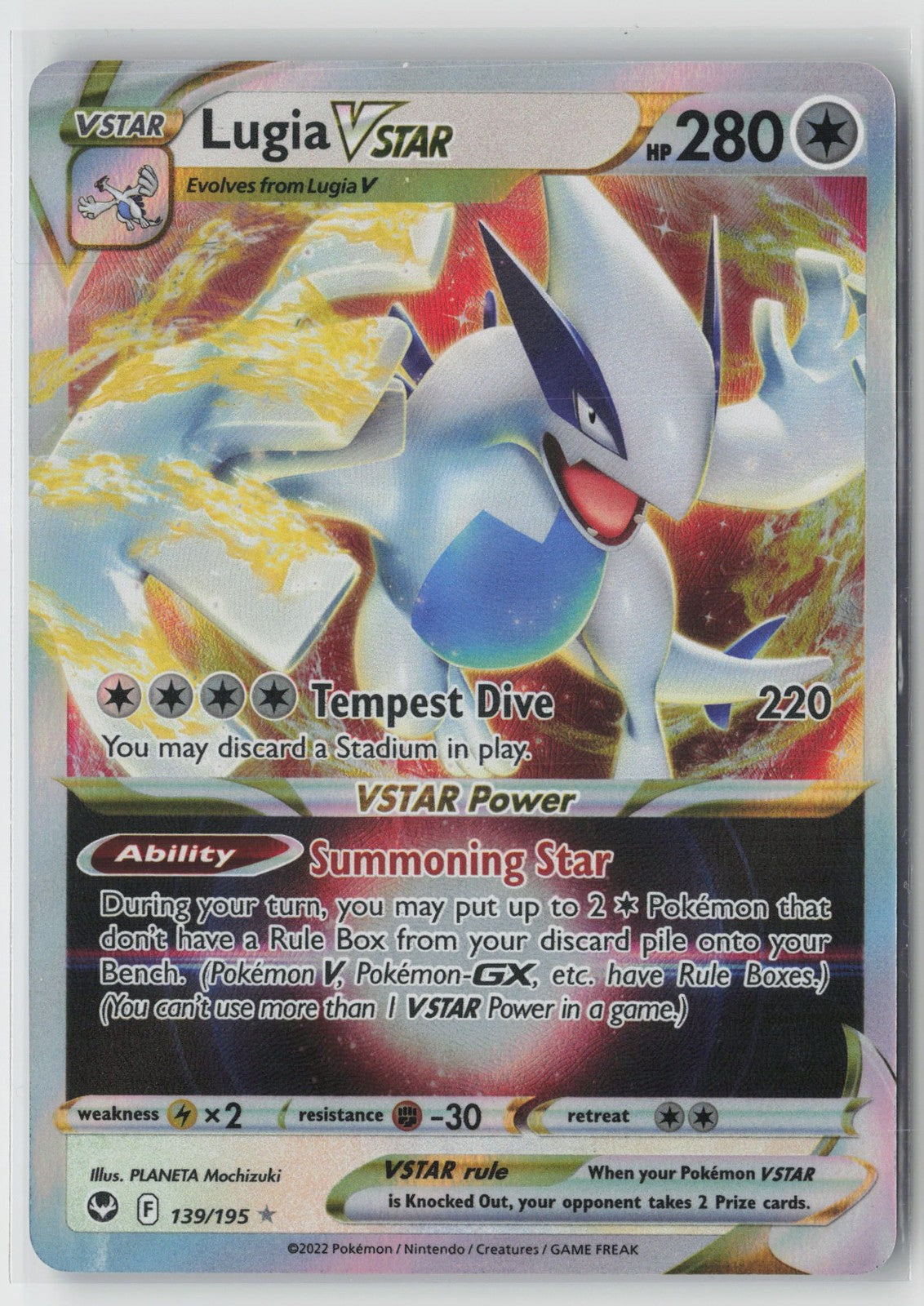 Lugia VSTAR 139/195 Holo Rare VSTAR Silver Tempest Pokemon NM