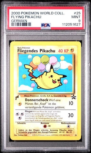 2000 PSA 9 Flying Pikachu Pokemon World Collection German 25