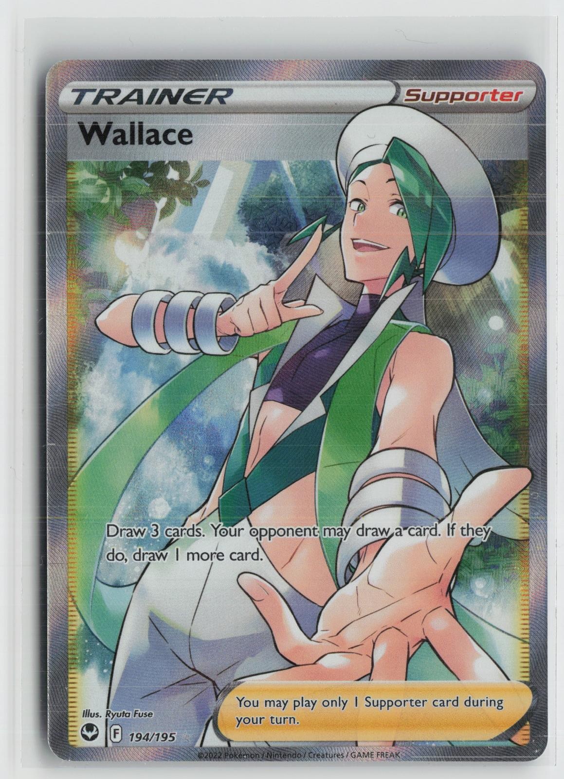 Wallace 194/195 Ultra Rare Silver Tempest Pokemon NM