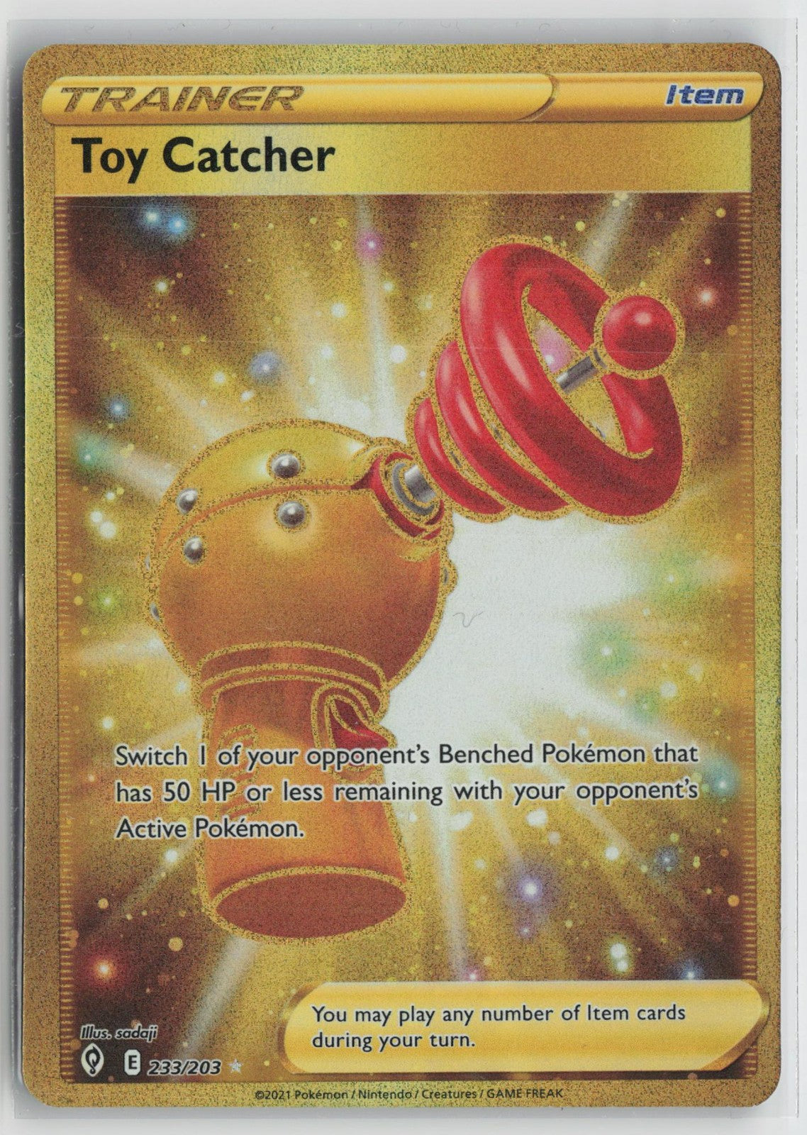 Toy Catcher 233/203 Secret Rare Evolving Skies Pokemon NM