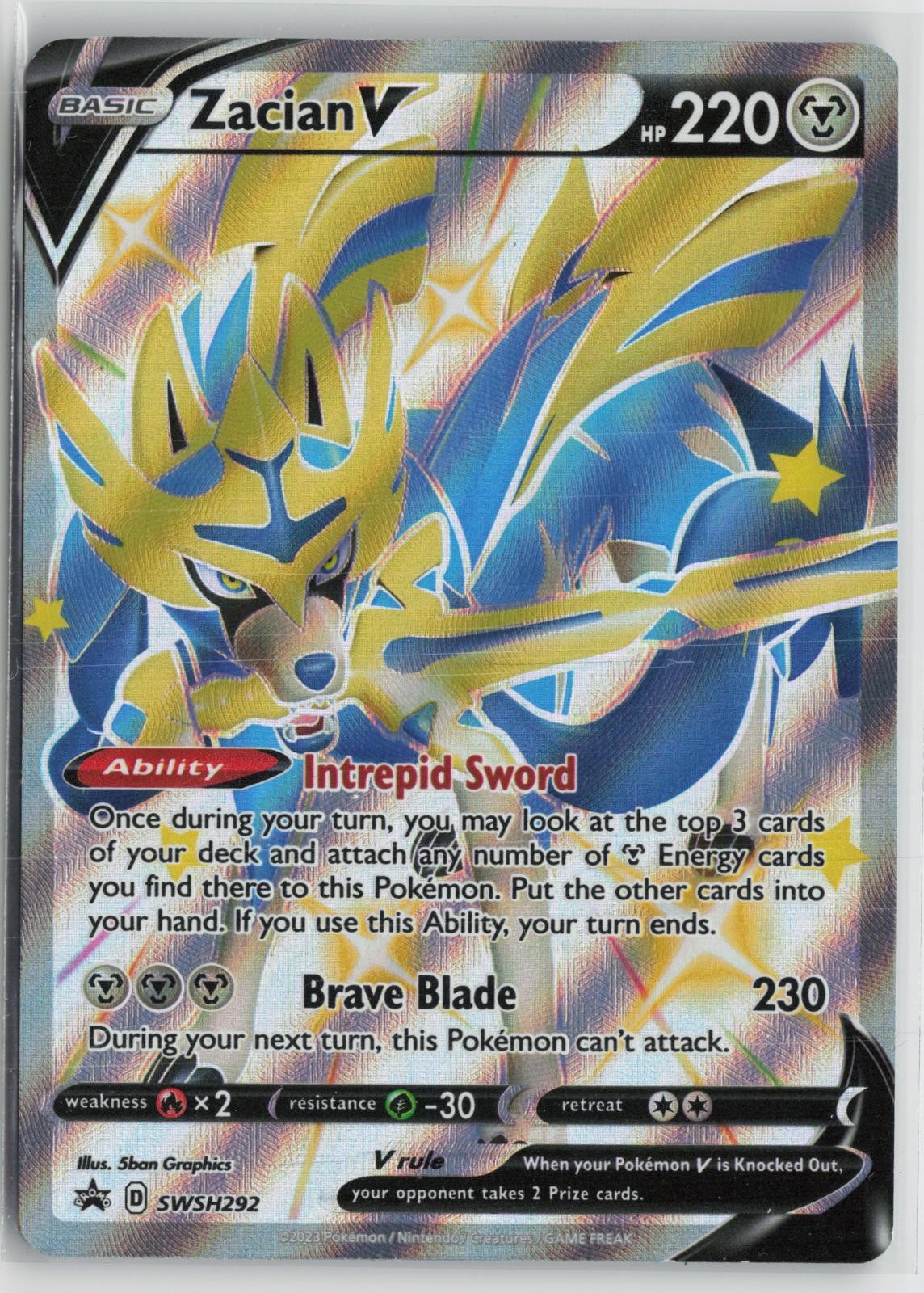 Zacian V (Shiny) SWSH292 Holo Promo Sword & Shield Promo Pokemon NM