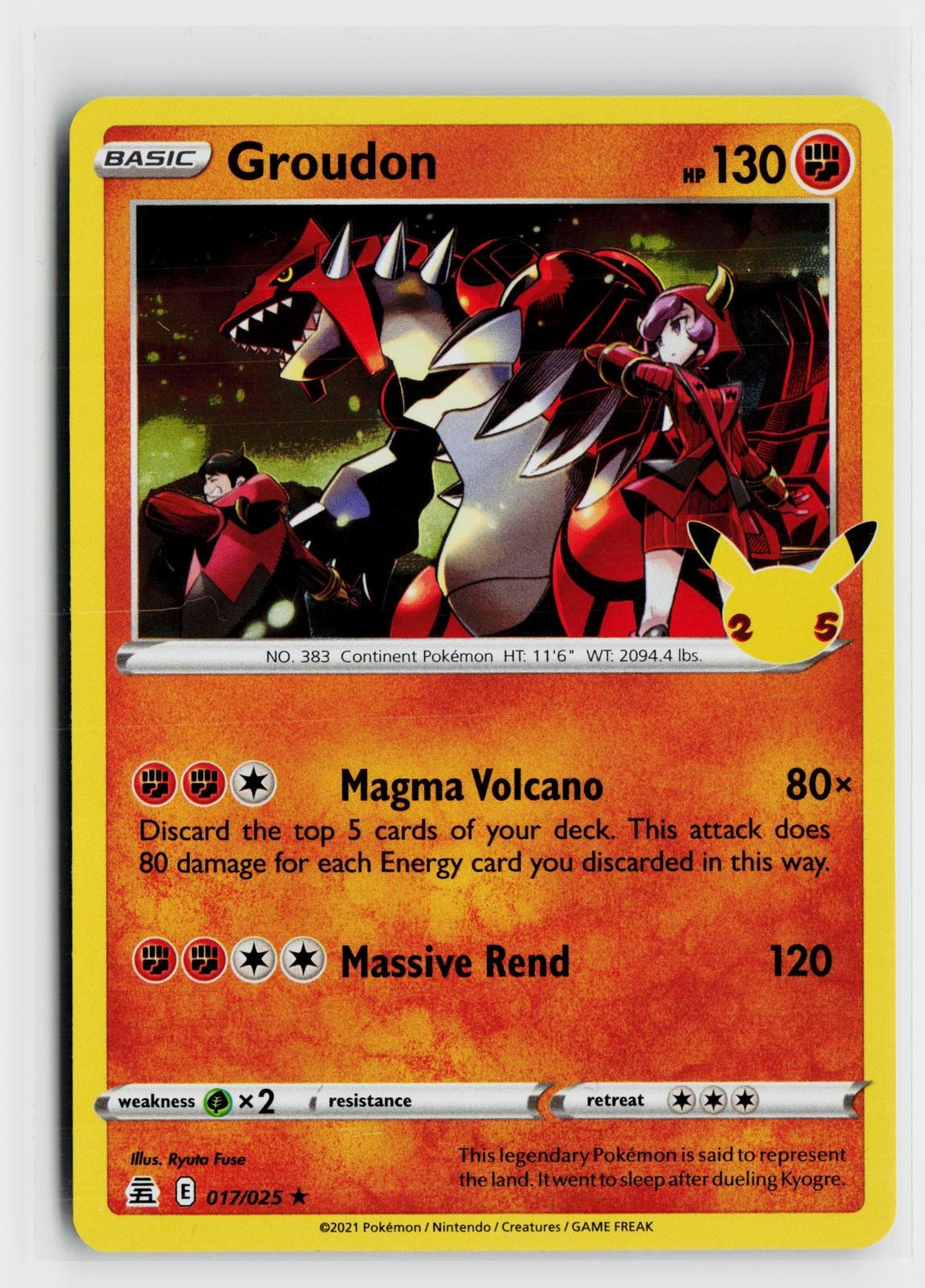 Groudon 017/025 Celebrations NM R Holo Pokemon