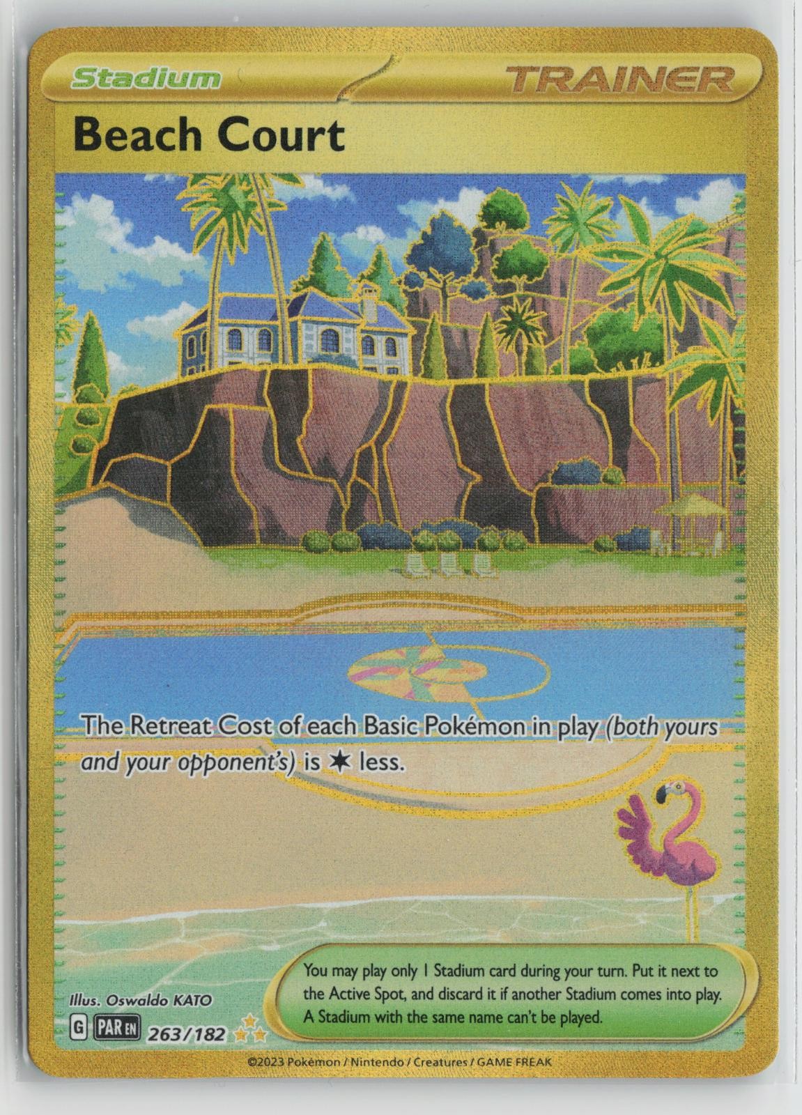 Beach Court 263/182 Hyper Rare Paradox Rift Pokemon NM