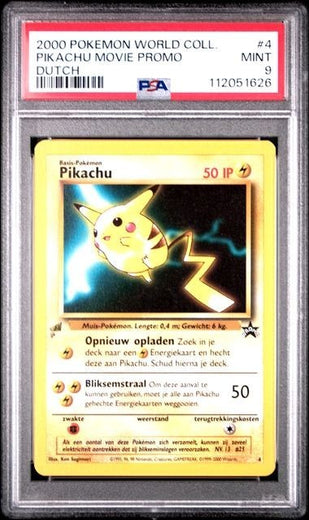 2000 PSA 9 Pikachu World Collection Pikachu Movie Promo Dutch