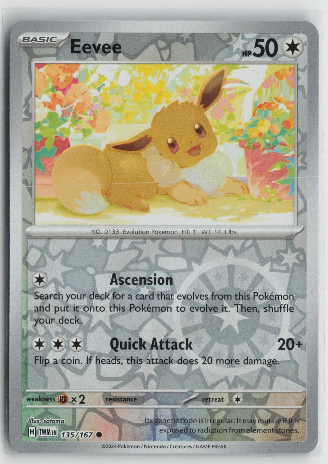 Eevee 135/167 Common Twilight Masquerade Pokemon NM