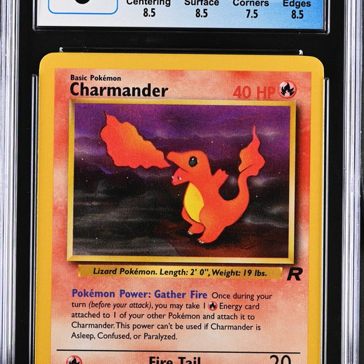 Charmander 50/82 Team Rocket Pokemon CGC 8 Nm/mint0