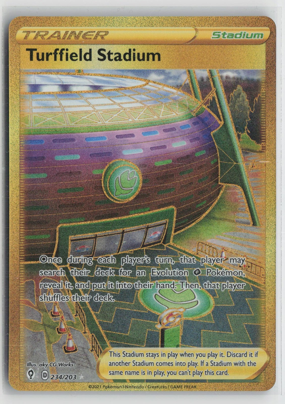 Turffield Stadium 234/203 Secret Rare Evolving Skies Pokemon NM