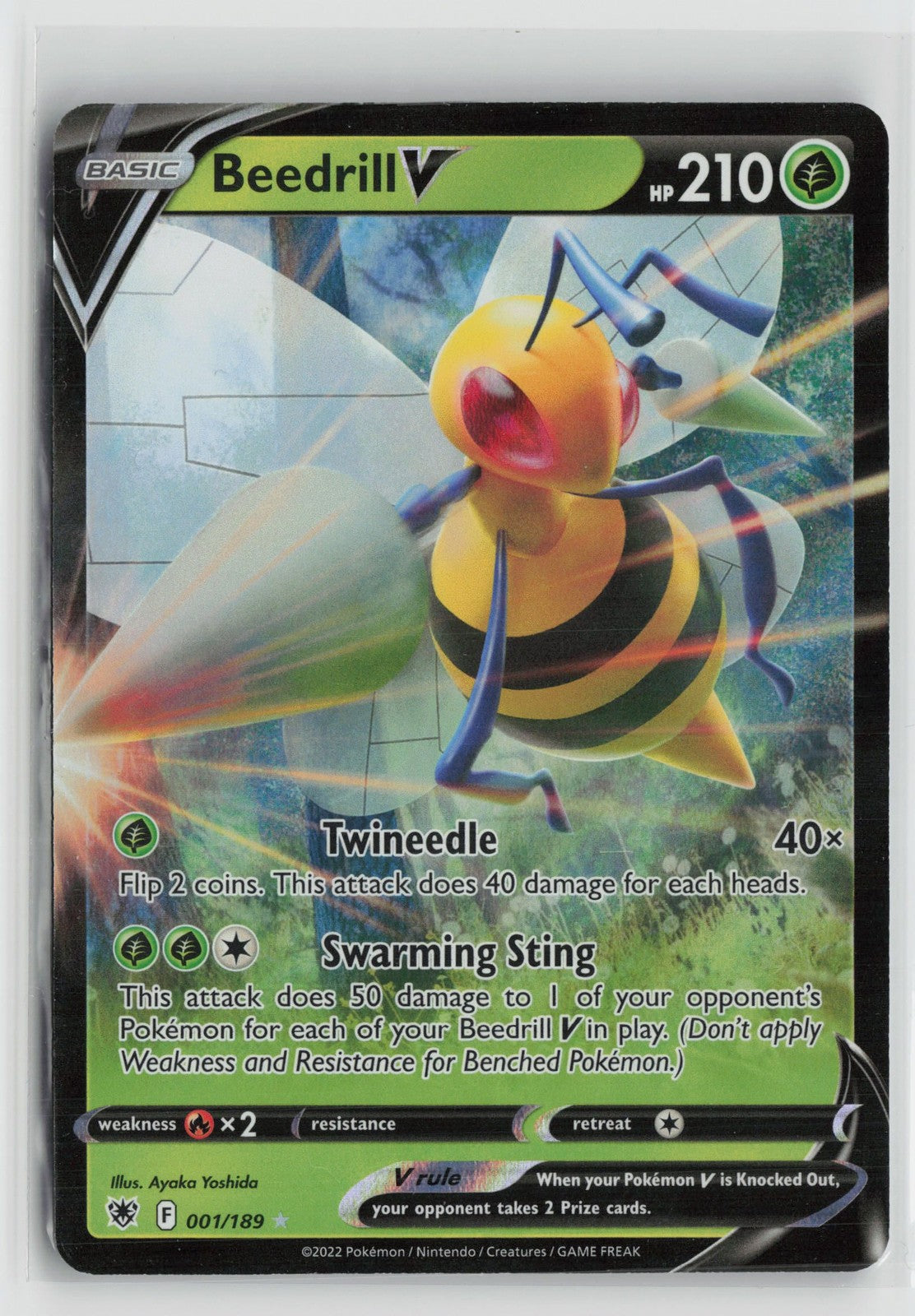 Beedrill V 001/189 Holo Rare V Astral Radiance Pokemon NM