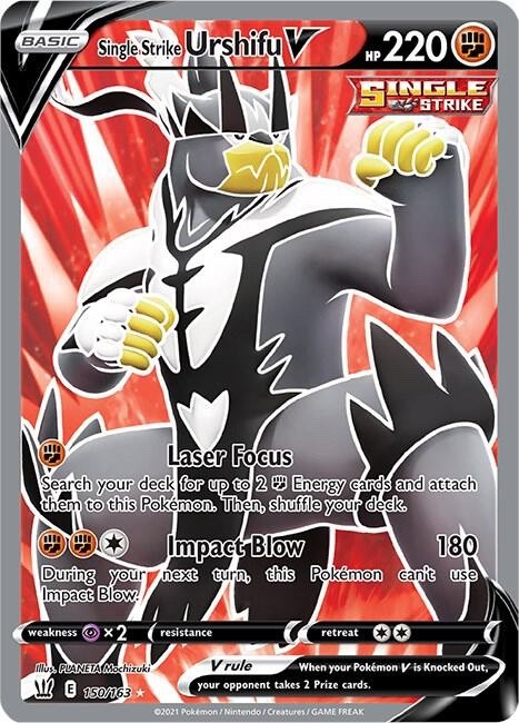 Single Strike Urshifu V 150/163 Battle Styles Ultra Rare Near Mint Pokemon 2021