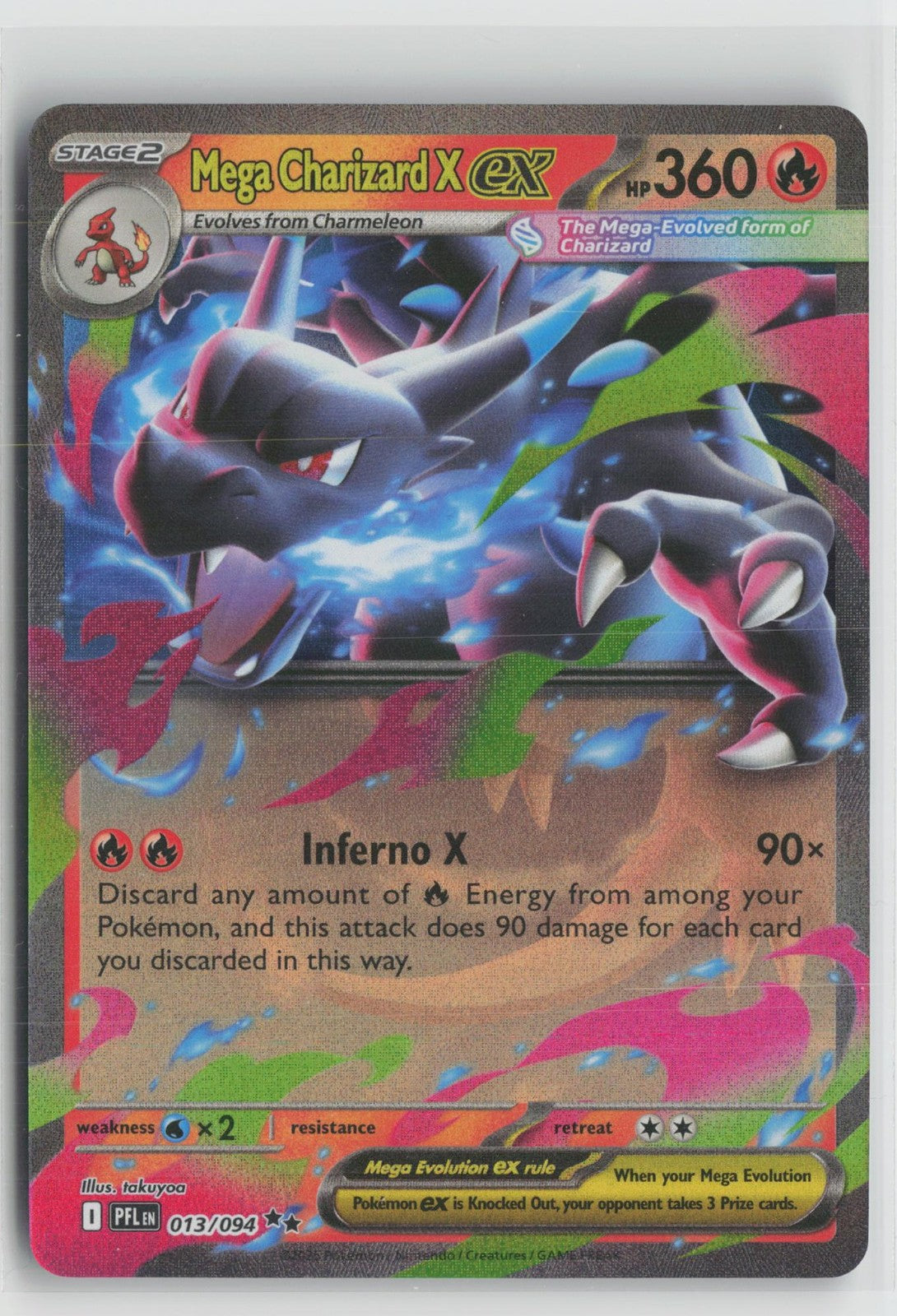 Mega Charizard X ex 013/094 Double Rare Phantasmal Flames Pokemon NM