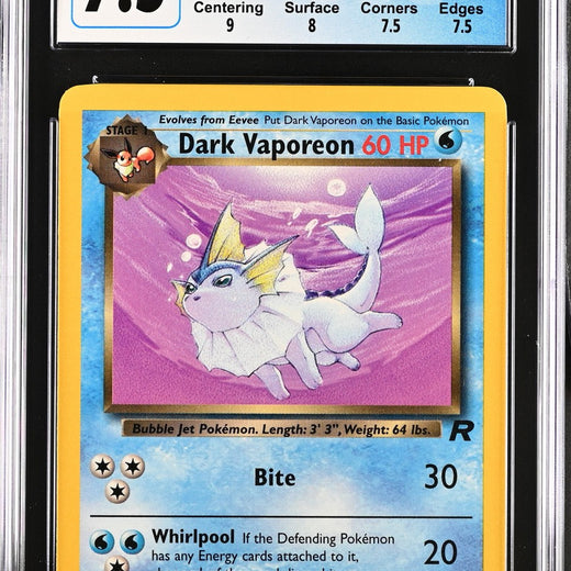 Dark Vaporeon 45/82 Team Rocket Pokemon CGC 7.5 Near Mint+0