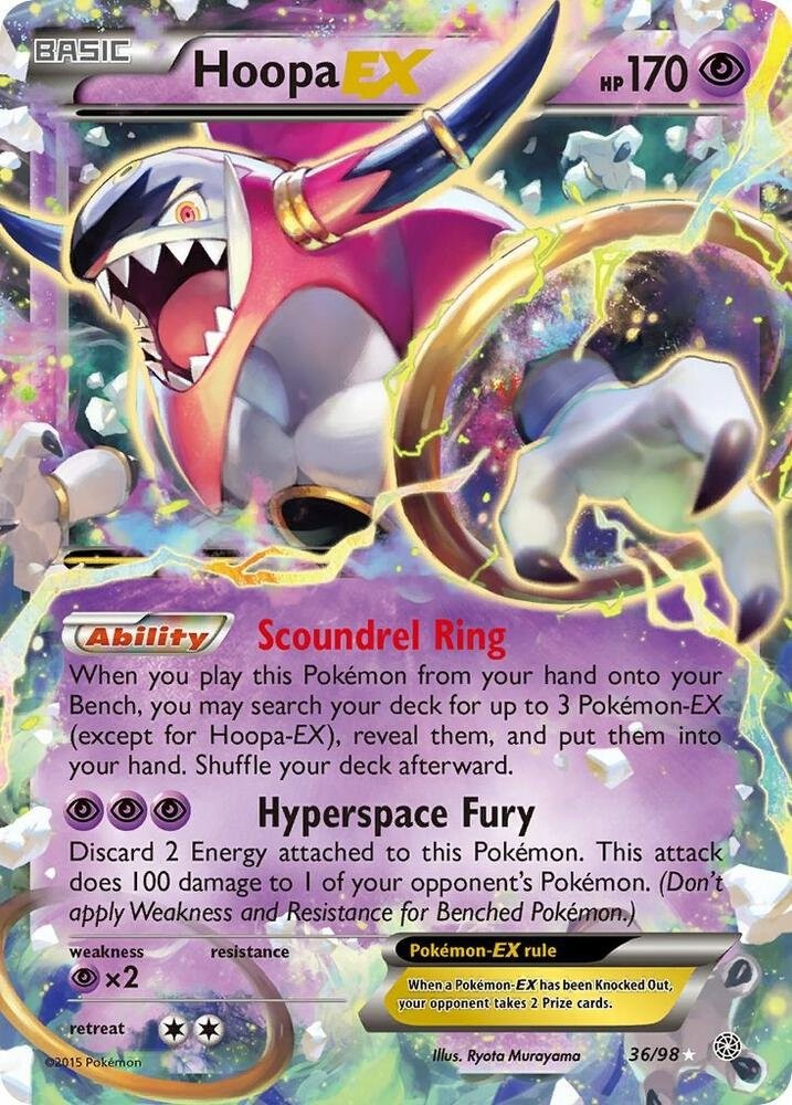 Hoopa EX 36/98 Ancient Origins AOR Rare Holo EX mint 36 Pokemon