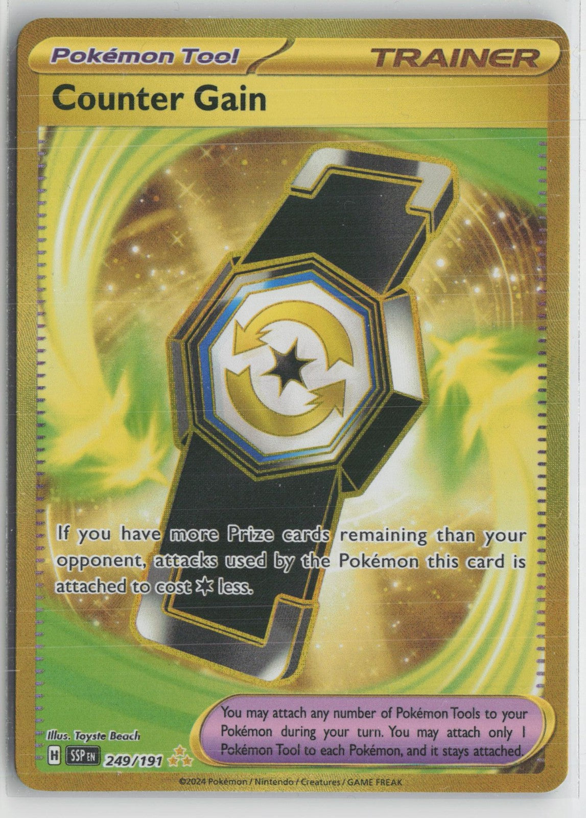 Counter Gain 249/191 Hyper Rare Surging Sparks Pokemon NM