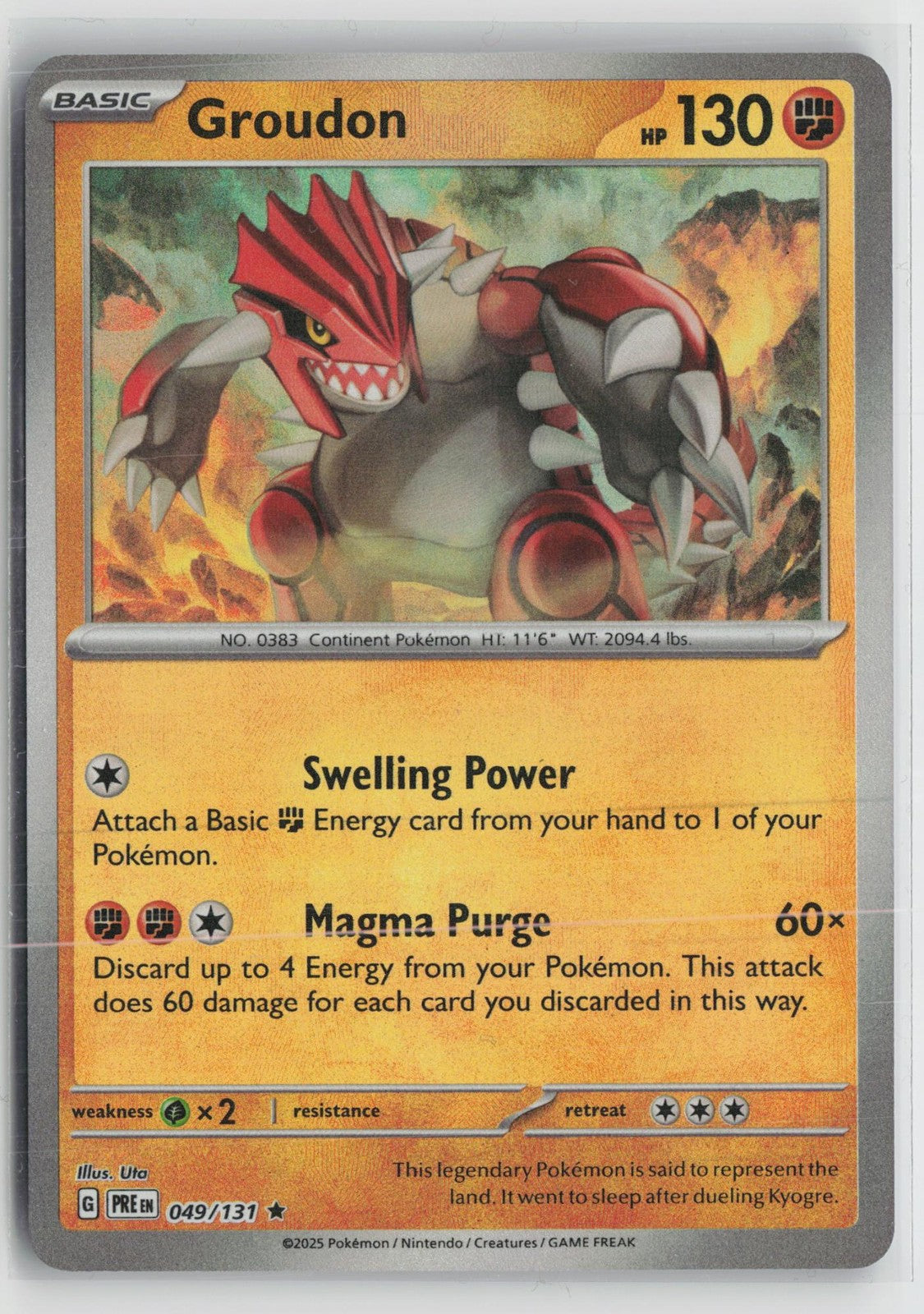 Poke Ball Groudon 049/131 Rare Prismatic Evolutions Pokemon NM