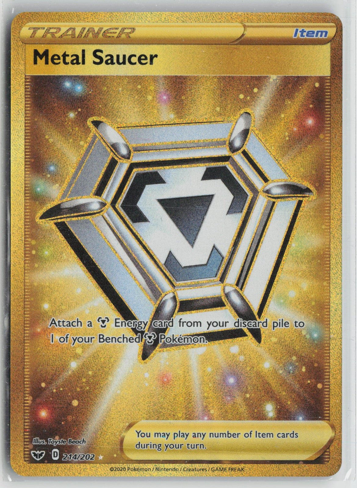 Metal Saucer 214/202 Secret Rare Sword & Shield Pokemon NM