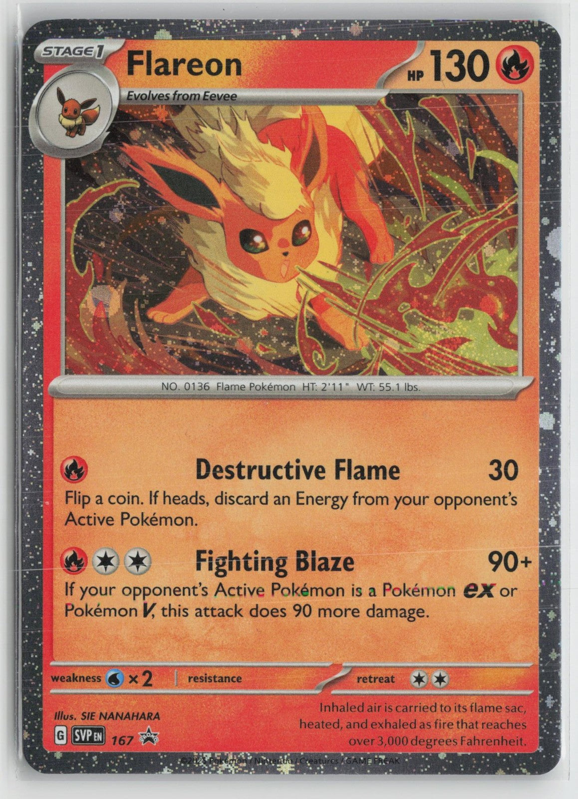 Flareon (Cosmos Holo) 167 Holo Promo Scarlet & Violet Promo Pokemon NM