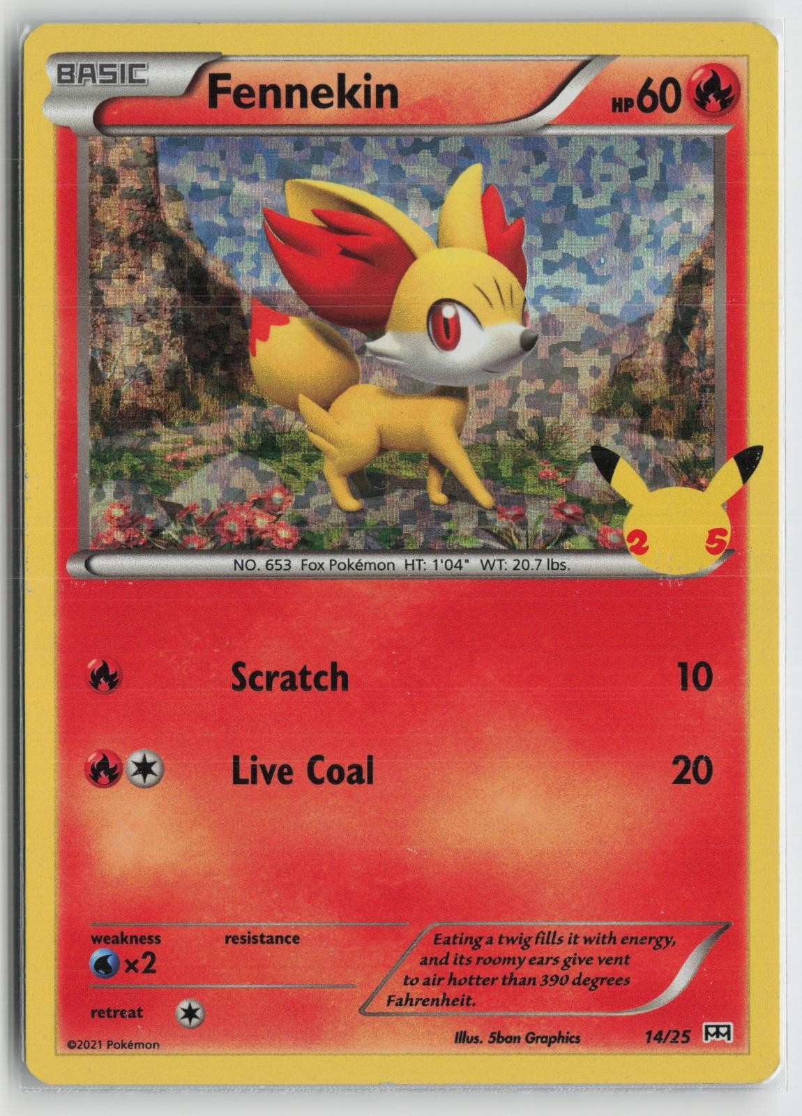 Fennekin 014/025 Promo McDonald's 25th Anniversary Promos Pokemon NM