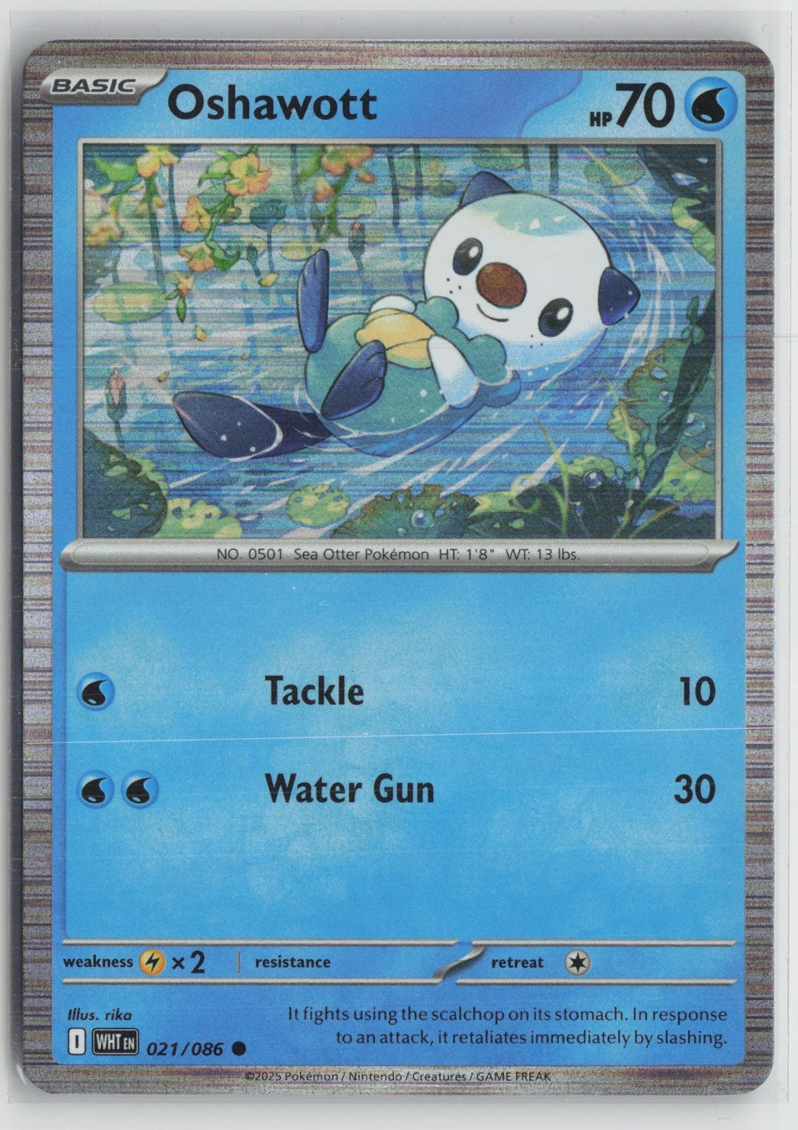 Oshawott 021/086 Common White Flare Pokemon NM