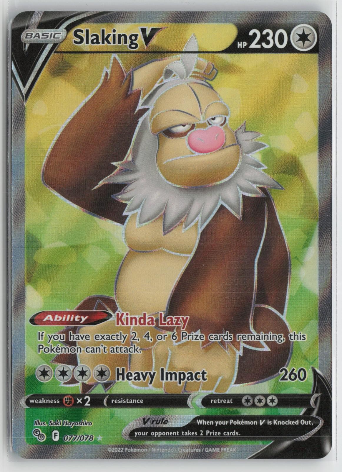 Slaking V 077/078 Ultra Rare Pokemon GO Pokemon NM