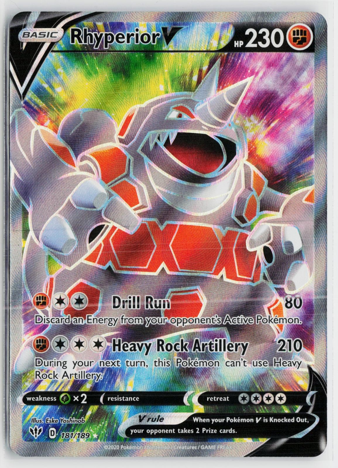 Rhyperior V 181/189 Darkness Ablaze NM UR Holo Pokemon