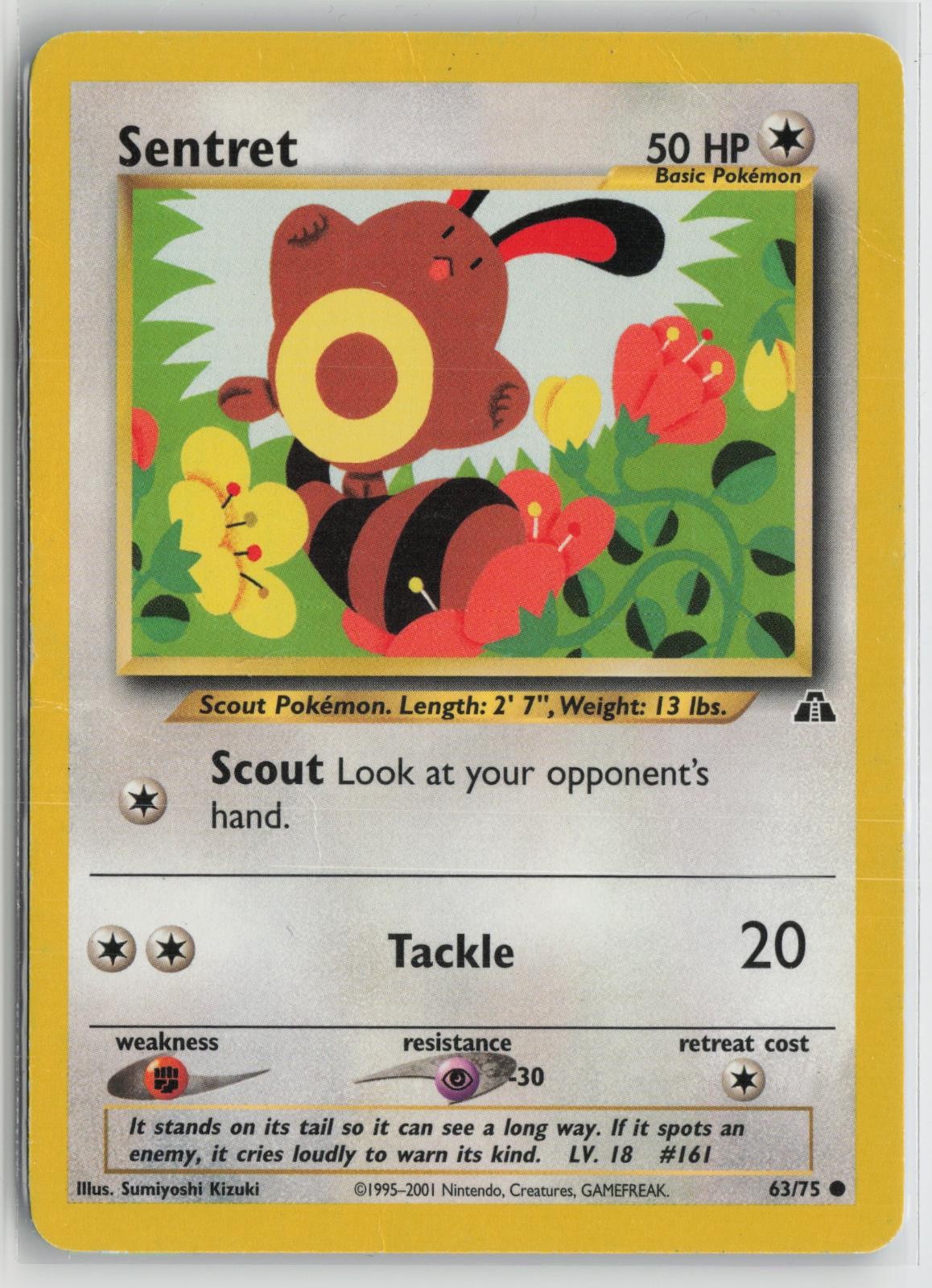 Sentret 63/75 Common Neo Discovery Pokemon NM