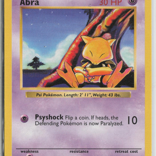 Abra 43/102 Common Base Set Shadowless Pokemon NM0