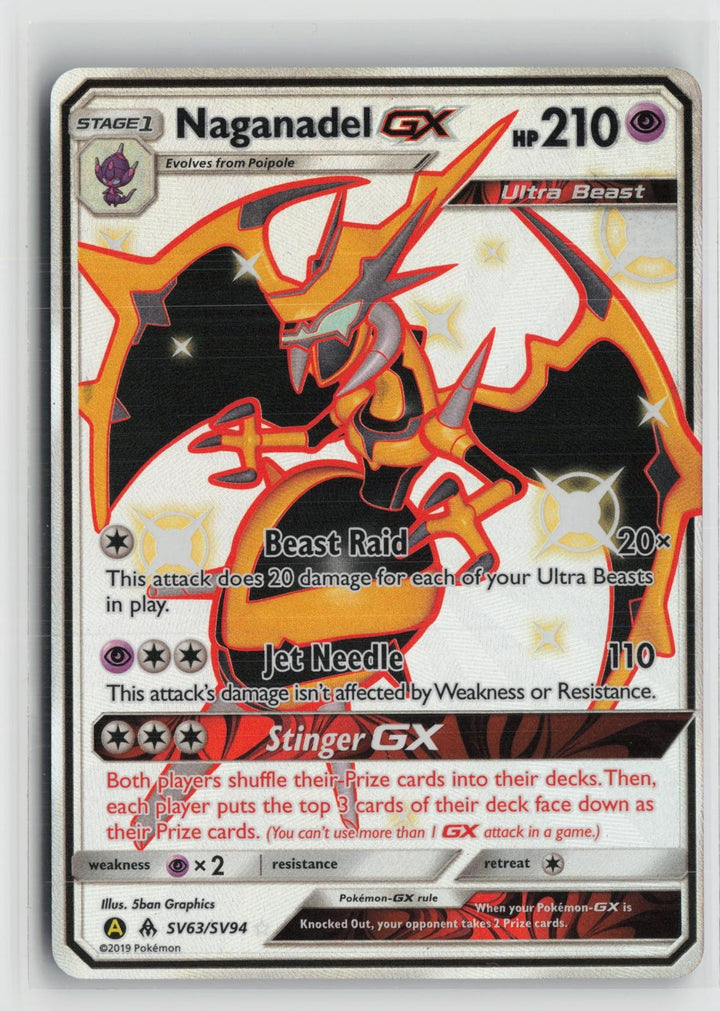 Naganadel GX SV63/SV94 Shiny GX Rare Hidden Fates Shiny Vault Pokemon NM0
