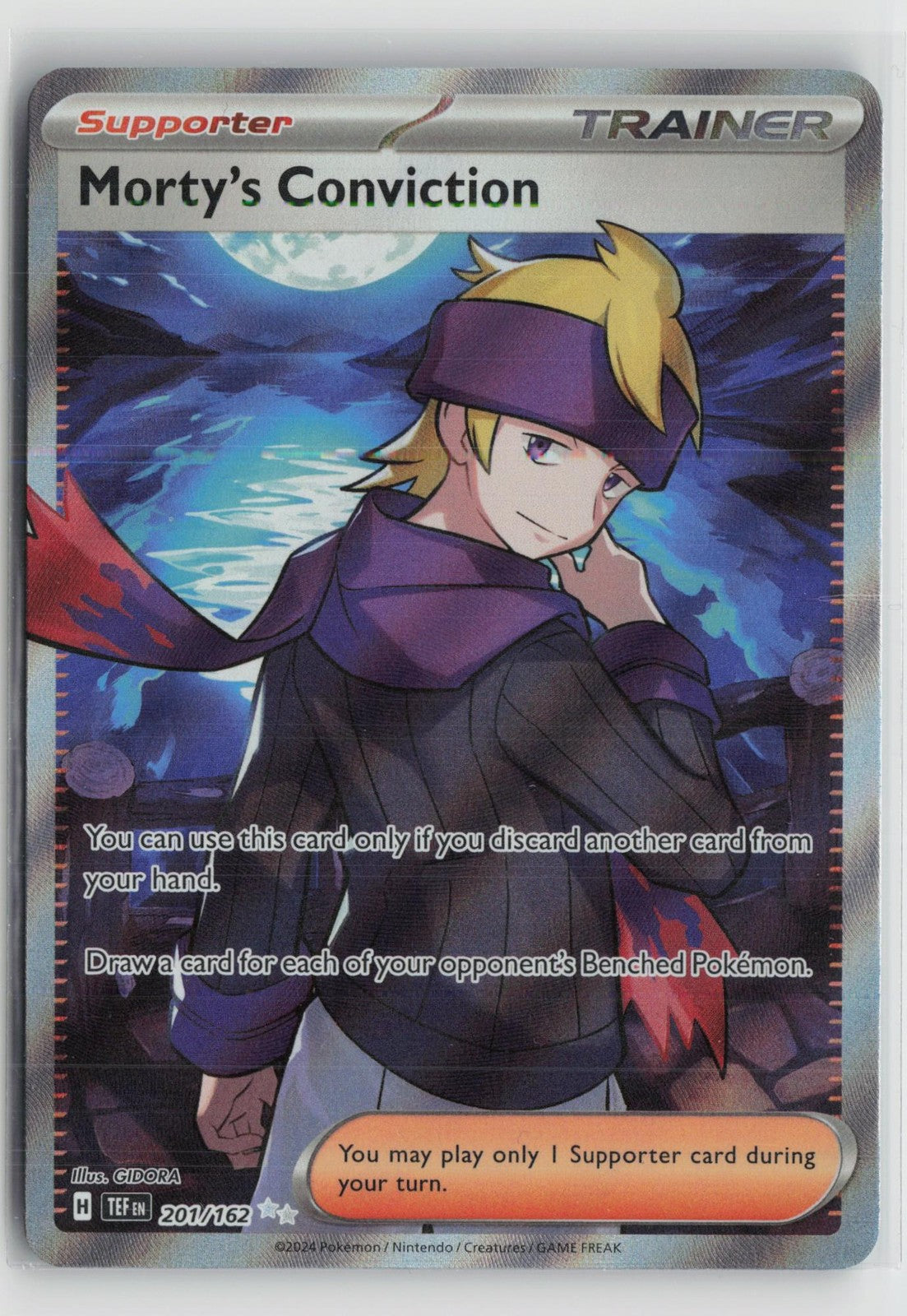 Morty's Conviction 201/162 Ultra Rare Temporal Forces Pokemon NM