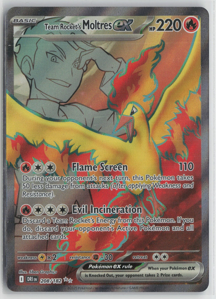 Team Rocket's Moltres ex Ultra Rare SV10: Destined Rivals 208/182 NM0