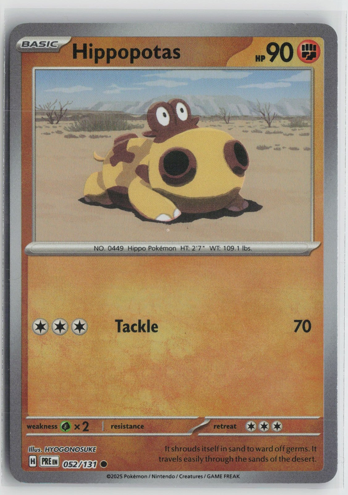 Hippopotas 052/131 Master Ball Prismatic Evolutions Pokemon NM