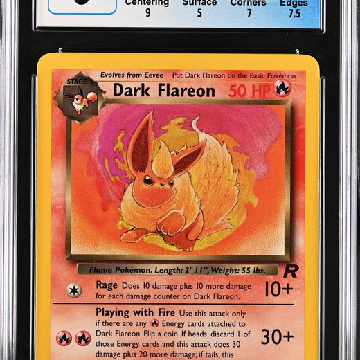 Dark Flareon 35/82 Team Rocket Pokemon CGC 6 Ex/nm0