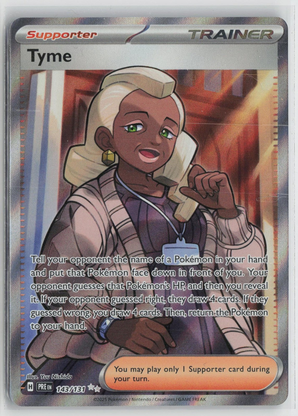 Tyme 143/131 Holo Ultra Rare SV: Prismatic Evolutions Pokemon NM