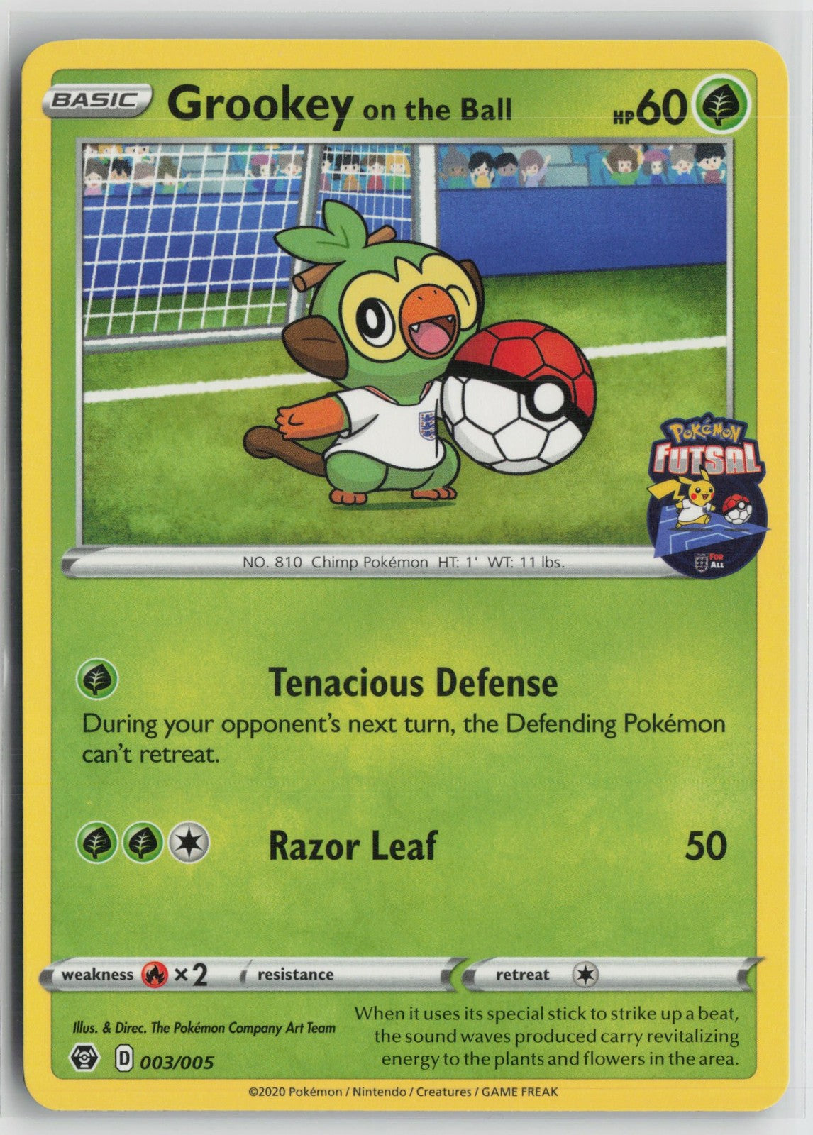 Grookey on the Ball 3/5 Pokemon Futsal Collection Pokemon NM