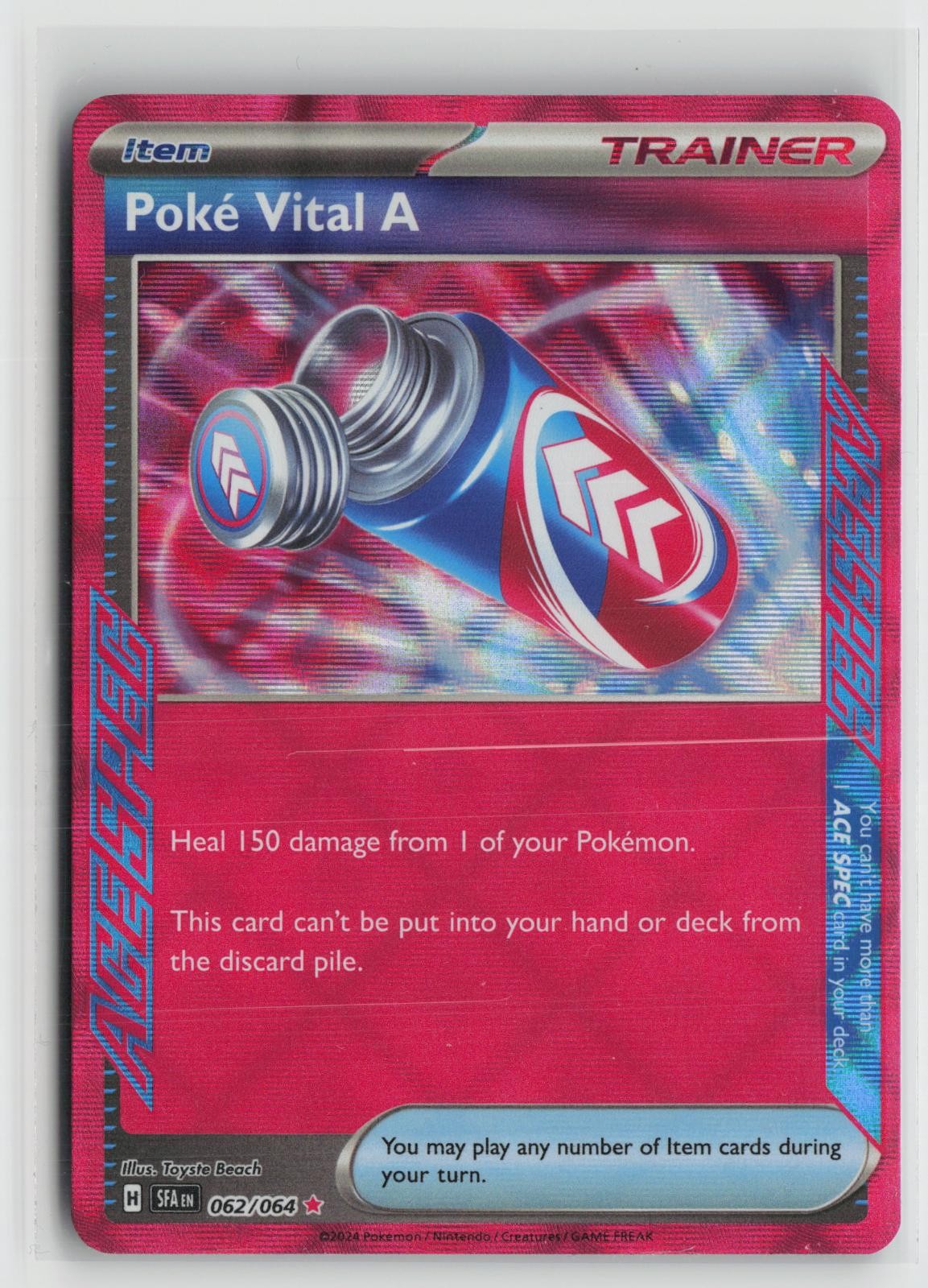 Poke Vital A 062/064 ACE SPEC Rare Shrouded Fable Pokemon NM
