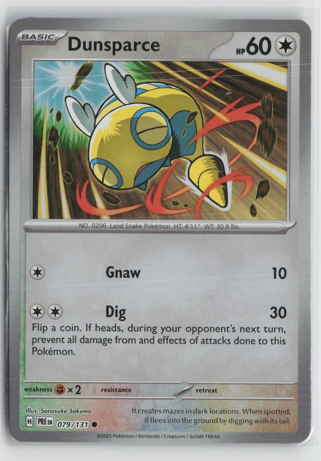 Dunsparce 079/131 Master Ball Prismatic Evolutions Pokemon NM