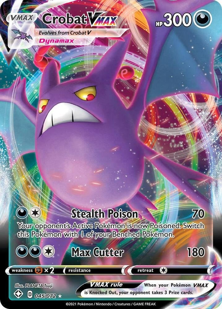 Crobat VMAX 045/072 Shining Fates SHF Holo Rare VMAX mint 045 Pokemon