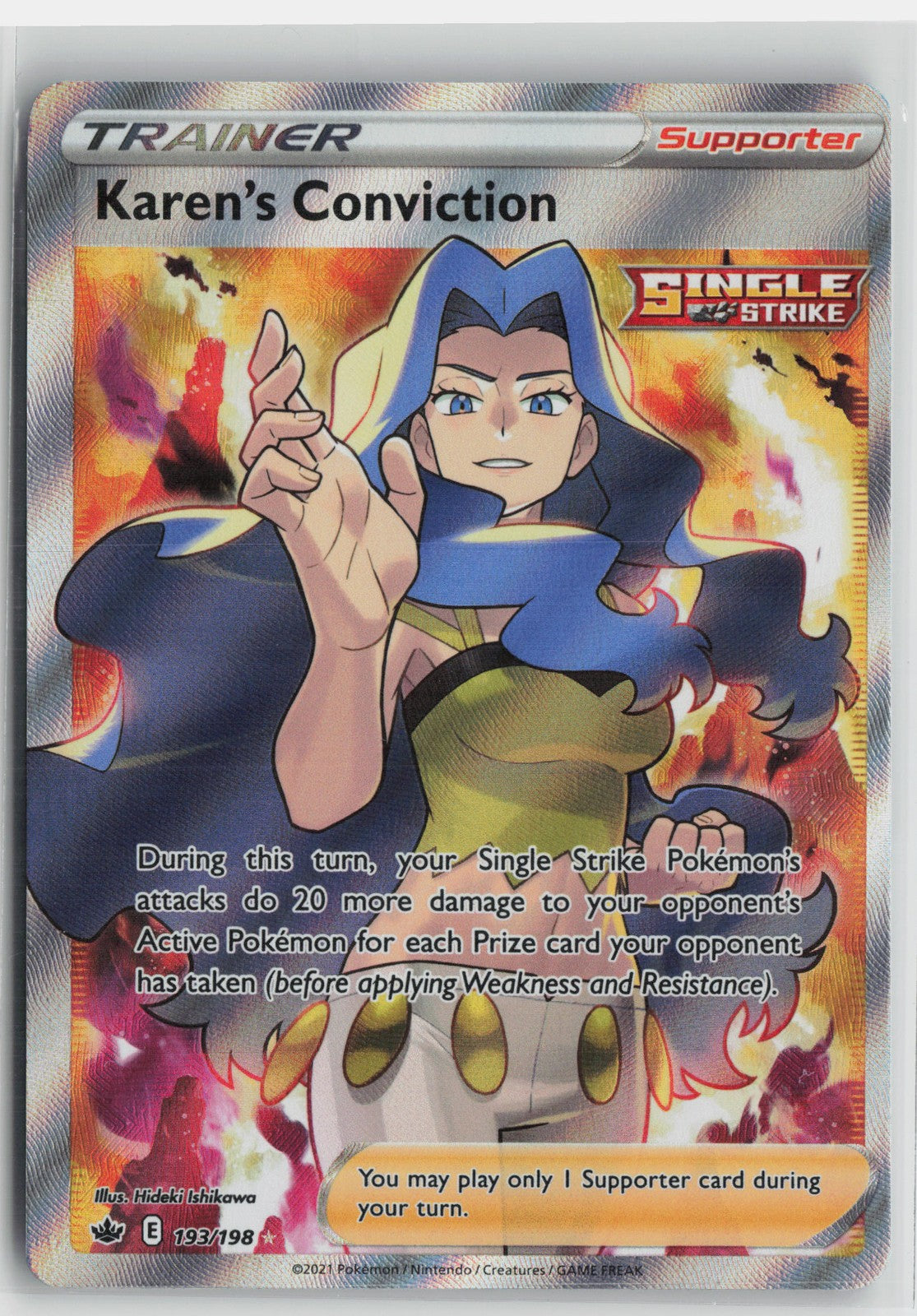 Karen's Conviction (Full Art) Ultra Rare SWSH06: Chilling Reign 193/198 NM