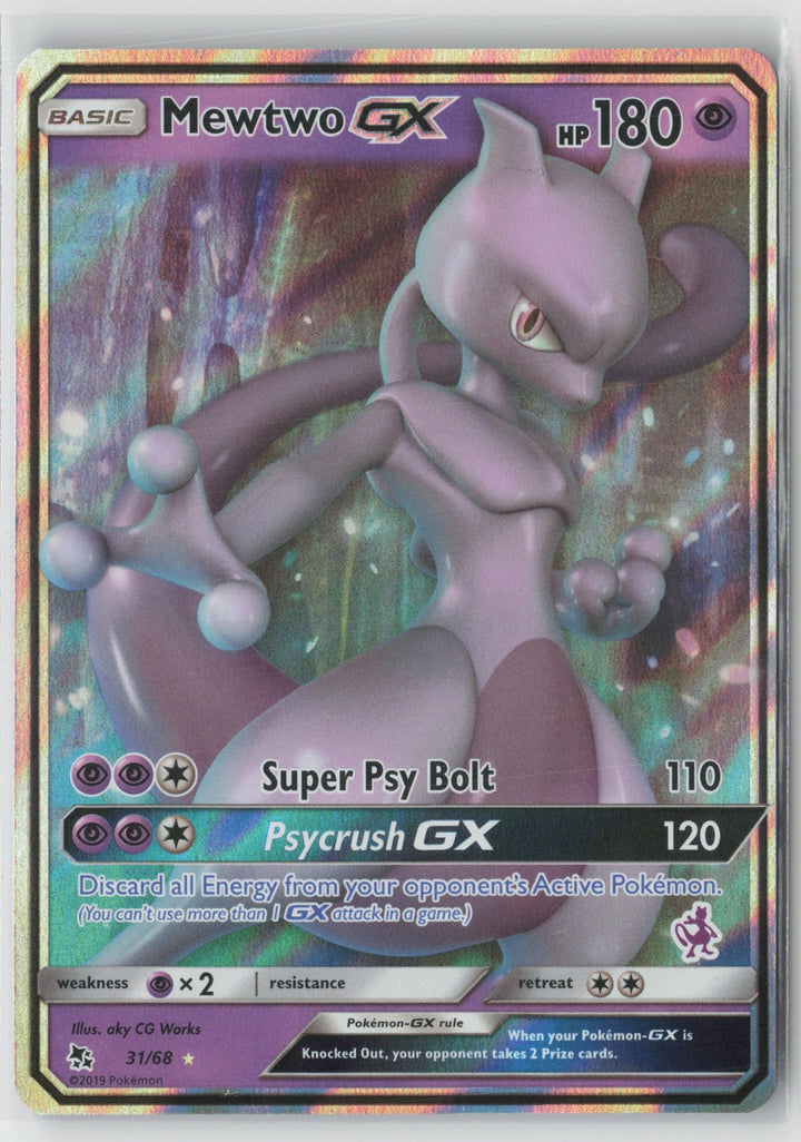 Mewtwo GX 31/68 Holo Rare GX Hidden Fates Pokemon NM0