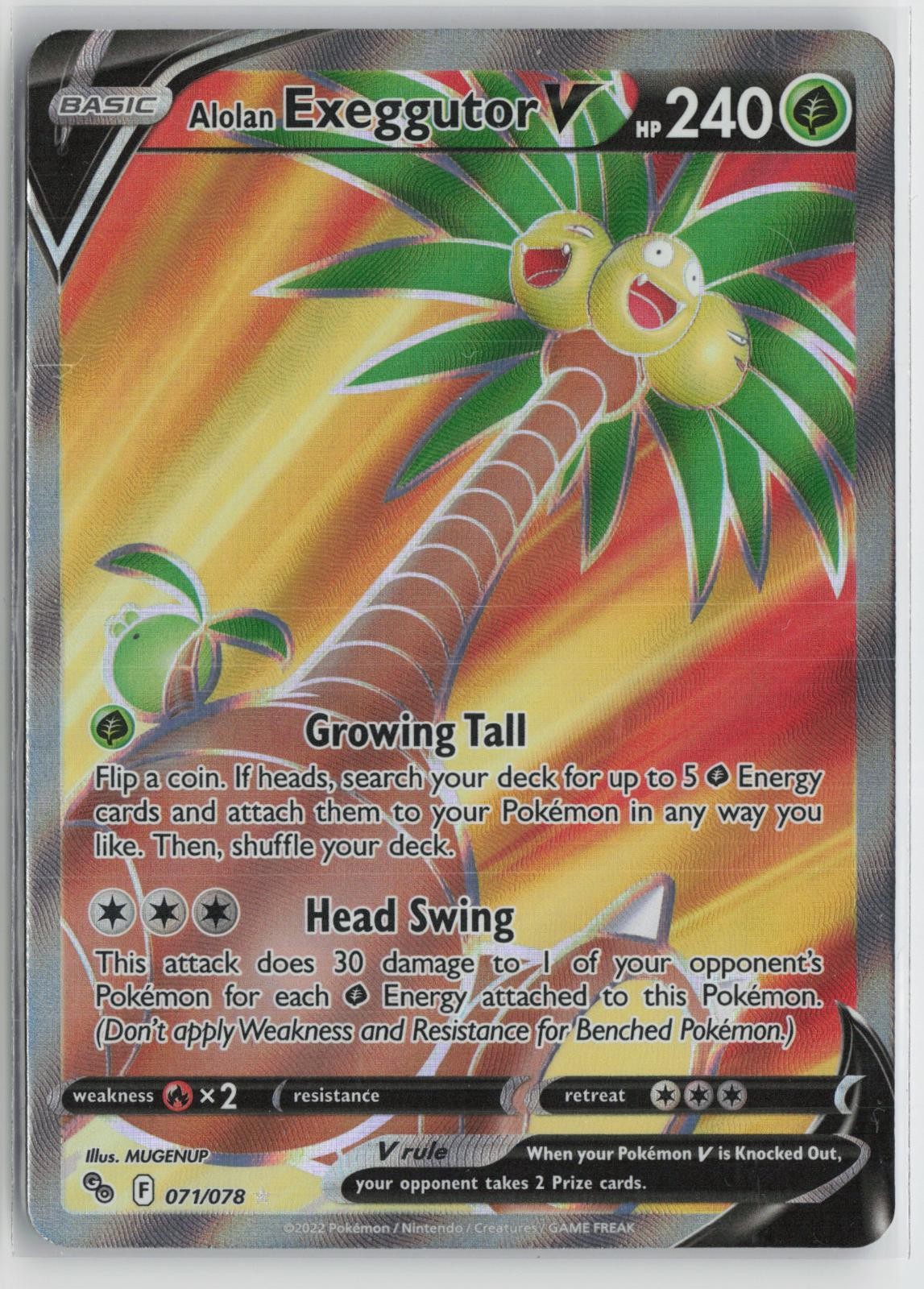 Alolan Exeggutor V 071/078 Ultra Rare Pokemon GO Pokemon NM