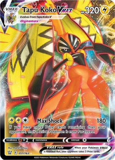 Tapu Koko VMAX 051/163 Battle Styles BST Holo Rare VMAX mint 051 Pokemon