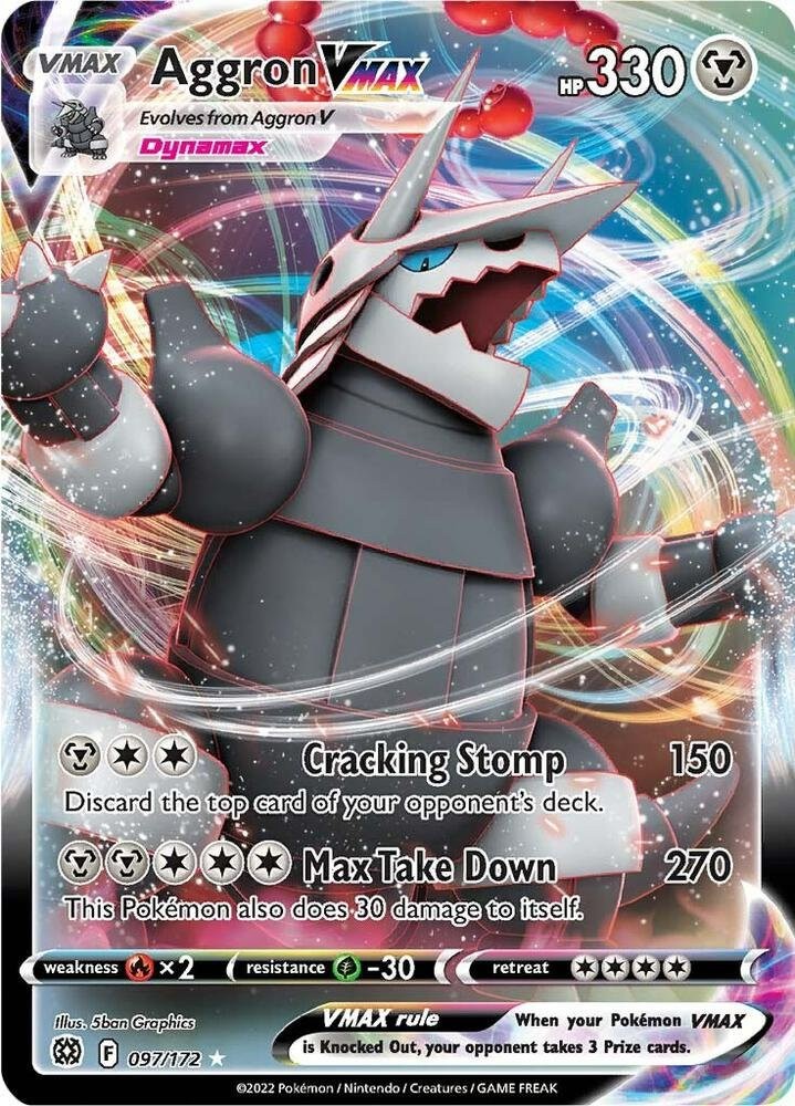 Aggron VMAX 097/172 Brilliant Stars BRS Holo Rare VMAX mint 097 Pokemon