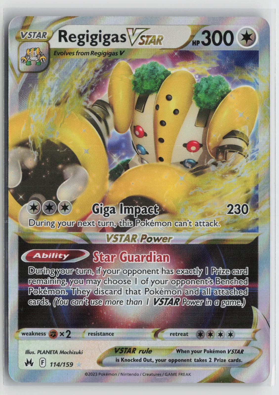 Regigigas VSTAR 114/159 Holo VSTAR Rare Crown Zenith Pokemon NM